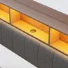 Merax Abgehängtes Polsterbett 140x200cm mit LED Produktbild-Vorschau 5