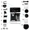 A diagram of a coffee machine with numbered parts and labels. Produktbild-Vorschau