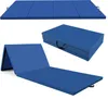 Three views of a blue folding gym mat are shown against a white background. Produktbild-Vorschau