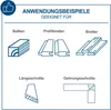 An illustration showing different applications and cuts for woodworking. Produktbild-Vorschau