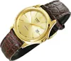 A close-up shot of a gold Casio watch with a brown leather strap. Voir les images du produit