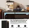 Credenza Fortuna Lai nera lucida con LED, mobile TV, Anteprima dell’immagine prodotto 5