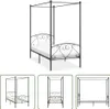 The Living Store Himmelbett-Gestell Grau Metall 100 x 200 Produktbild-Vorschau 5