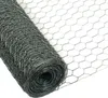 A roll of hexagonal wire mesh, also known as chicken wire, is shown on a white background. The mesh is dark gray and appears to be galvanized. Produktbild-Vorschau