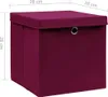 vidaXL Úložné boxy s víkem 4 ks 28x28x28 cm tmavě červené Náhled obrázku produktu 5