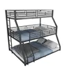 A triple bunk bed with blue and gray bedding. Podgląd zdjęcia produktu