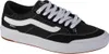 A black Vans shoe with white laces and a white stripe on the side, shown from a side angle on a white background. Podgląd zdjęcia produktu