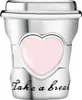 A silver charm shaped like a coffee cup with a pink heart and the words "Take a break" inscribed on it. Anteprima dell’immagine prodotto