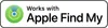 A marketing badge indicating that a product works with Apple Find My. Voir les images du produit