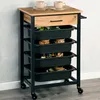 KESPER Keukenwagen – Metalen frame, zwart, 4 kunststof Productafbeelding-voorbeeld 2