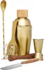 Cocktail-Set, 6-teilig, Edelstahl, Holz, Gold - BarCraft Produktbild-Vorschau 1