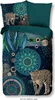 A flat lay of a duvet cover and pillowcase with a mandala and leopard print. Produktbild-Vorschau