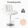 Barhocker 2er Set Höhenverstellbar Kunstleder mit Lehne Produktbild-Vorschau 3