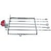 A stainless steel rotisserie grill set with a red motor on a white background. Produktbild-Vorschau