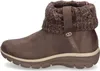 Side view of a brown Skechers boot with a knitted cuff. Voir les images du produit