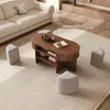 Set di tavolino ovale Merax con 4 poggiapiedi imbottiti, Anteprima dell’immagine prodotto 8