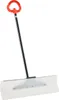 A snow shovel with an orange handle and a white blade, isolated on a white background. Podgląd zdjęcia produktu