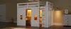Lit mezzanine 90 x 200 cm en pin massif et MDF avec armoire Voir les images du produit 15