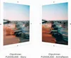 Two framed pictures of a beach scene side-by-side, illustrating different frame types. Produktbild-Vorschau