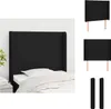 vidaXL Kopfteil mit Ohren Schwarz 93x16x118/128 cm Stoff -  Produktbild-Vorschau 1