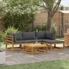 vidaXL 5-tlg. Garten-Lounge-Set mit Auflagen Massivholz Produktbild-Vorschau 1