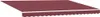 A burgundy awning with a white trim and a scalloped edge. Produktbild-Vorschau