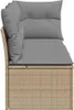 vidaXL Gartensofa mit Kissen 3-Sitzer Beige Poly Rattan Produktbild-Vorschau 5