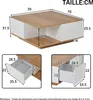 OKWISH Table basse 70×70×31,5 cm avec rangement, table Voir les images du produit 4