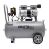 A silver air compressor with black and gray accents is shown against a white background. The compressor has a handle, wheels, and a tank with branding. Anteprima dell’immagine prodotto