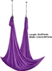 A purple aerial yoga hammock set suspended from chains against a white background. Podgląd zdjęcia produktu
