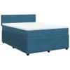 Boxspringbett mit Matratze Blau 140x190 cm Samt Produktbild-Vorschau 3