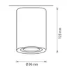 A technical drawing of a ceiling spotlight with dimensions indicated. Náhled obrázku produktu