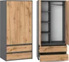 STIV Möbel | Kleiderschrank & Kommode Grau Matt/Eiche Wotan Produktbild-Vorschau 2