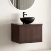 LOMAZOO MESSINA 60 cm, orzech ryflowany, czarna umywalka Podgląd zdjęcia produktu 1