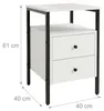 Comodino Relaxdays, 2 cassetti, ripiani aperti, A x L x P: Anteprima dell’immagine prodotto 4