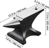 A black anvil with measurement indicators and text. Náhled obrázku produktu