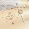 KUGI Quarzuhr Damenuhr Set Damen Halskette aus Metall Produktbild-Vorschau 4