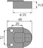 Hettich Klappenscharnier Markant 7.1 Zinkdruckguss/Stahl Produktbild-Vorschau 2