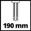 A graphic illustration of a cutting blade with text indicating a measurement. Náhled obrázku produktu