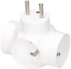 A white electrical adapter with three sockets and two prongs. Anteprima dell’immagine prodotto