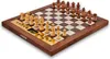 A chess set with pieces arranged on the board, placed on a wooden base with electronic controls and a screen. Podgląd zdjęcia produktu