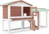 vidaXL Velká králíkárna hnědobílá 145x45x84 cm Dřevo Náhled obrázku produktu 3