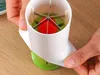 Hands holding a tomato slicer with a tomato inside. Podgląd zdjęcia produktu