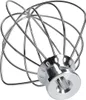 A close-up studio shot of a silver whisk attachment for a stand mixer. Produktbild-Vorschau