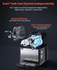 A commercial slush machine with two tanks, highlighting its independent operation and cleaning modes. Produktbild-Vorschau