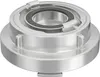 A close-up studio shot of a metal coupling adapter. Produktbild-Vorschau