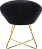A black velvet chair with a gold metal base, viewed from the back. Produktbild-Vorschau