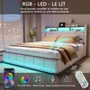 Lit 180x200 LED sommier et 2 USB, Type-C, lit double Voir les images du produit 4