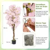 COSTWAY 2er Set Kunstbaum mit Blüten 150cm, Kunstpflanze im Produktbild-Vorschau 3