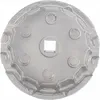 A silver-colored oil filter wrench is shown from a top-down view against a white background. Anteprima dell’immagine prodotto